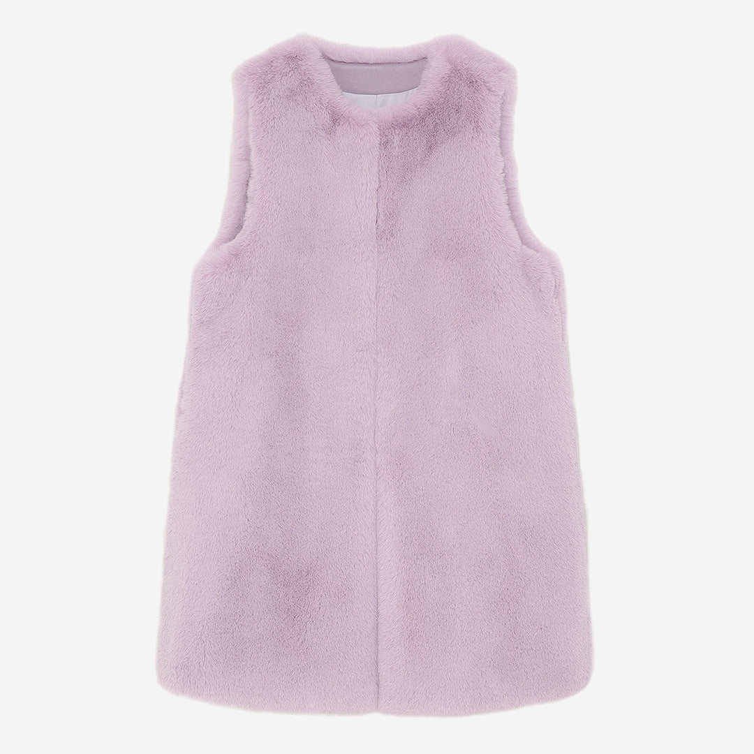 WOMEN'S FAUX FUR KUN MIDI VEST