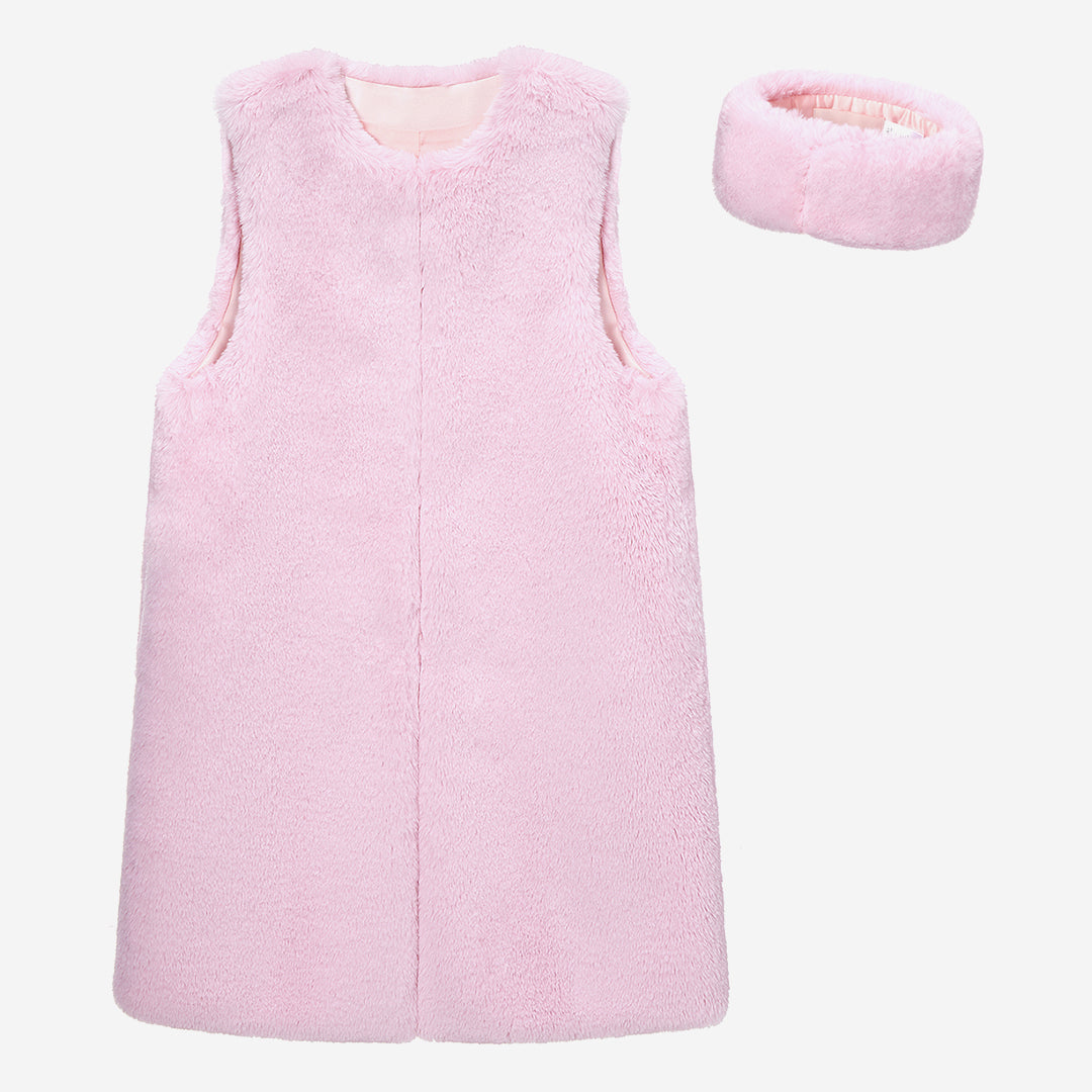WOMEN'S FAUX FUR KUN MIDI VEST