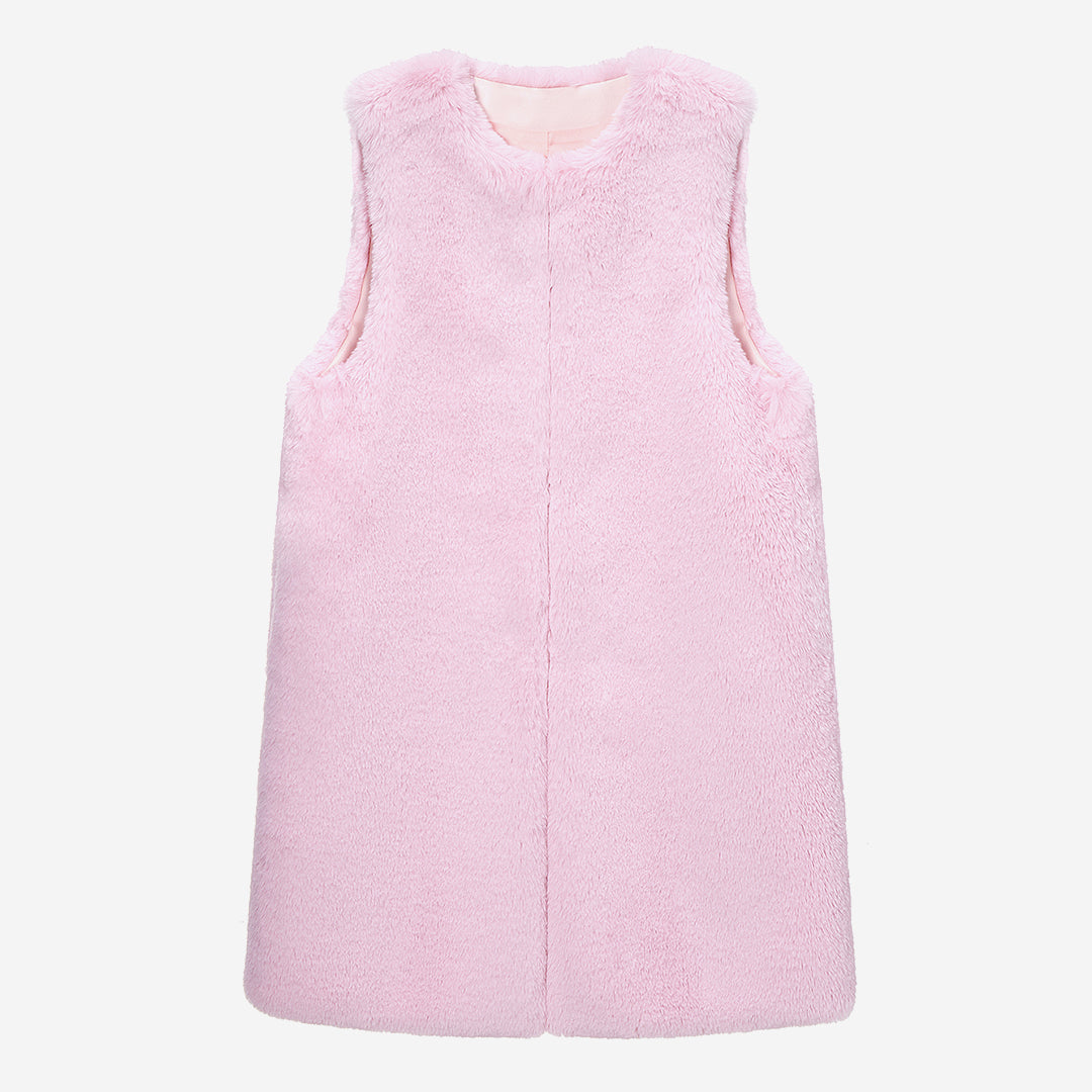 WOMEN'S FAUX FUR KUN MIDI VEST