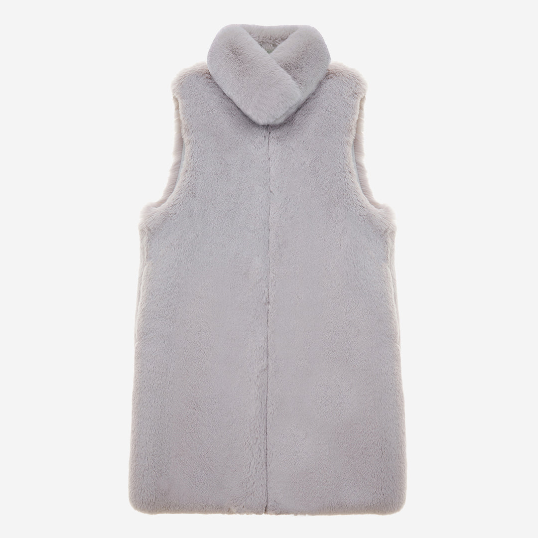 WOMEN'S FAUX FUR KUN MIDI VEST
