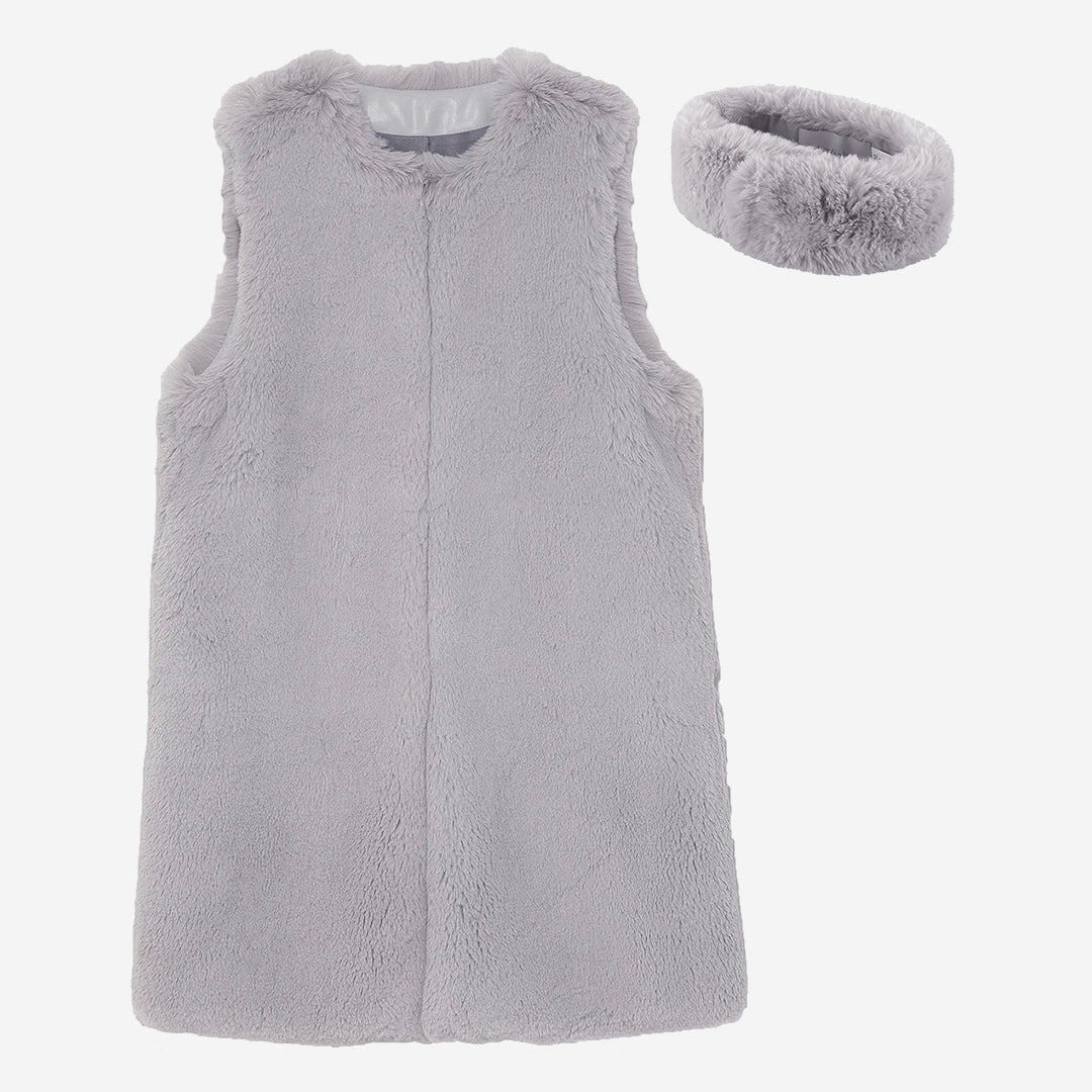 WOMEN'S FAUX FUR KUN MIDI VEST