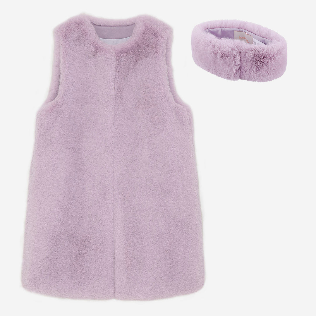 WOMEN'S FAUX FUR KUN MIDI VEST